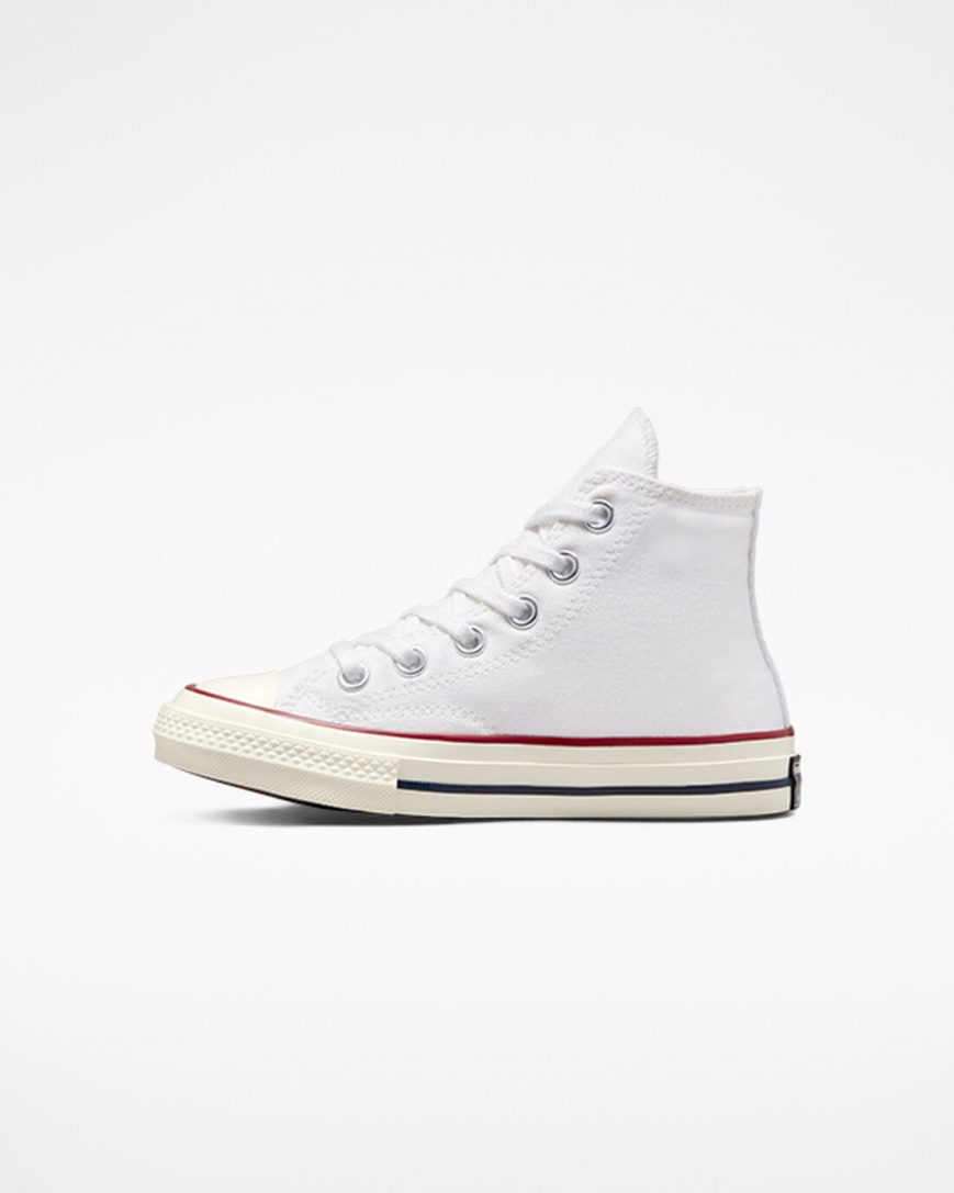 Dívčí Boty Vysoké Converse Chuck 70 Vintage Platene Bílé Tmavě Červené | CZ H31XJ30